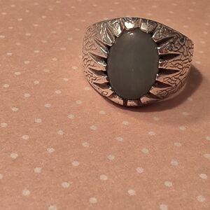 925 sterling silver adventurine ring